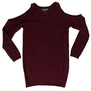 Almost Famous Maroon Sleeve Cutout Sweater Dress Size Small